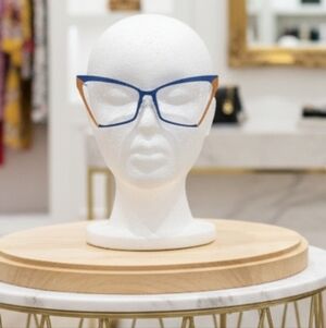 Blue & Orange Cat-Eye Statement Frames